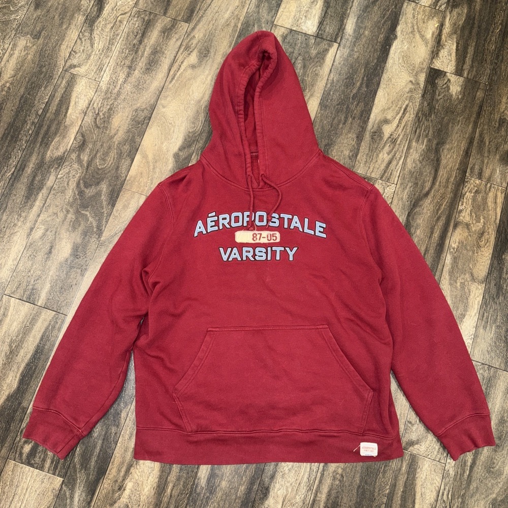 Vintage Y2K Aerpostale Hoodie 2000s Baggy Oversized Varsity Men's Size L‎